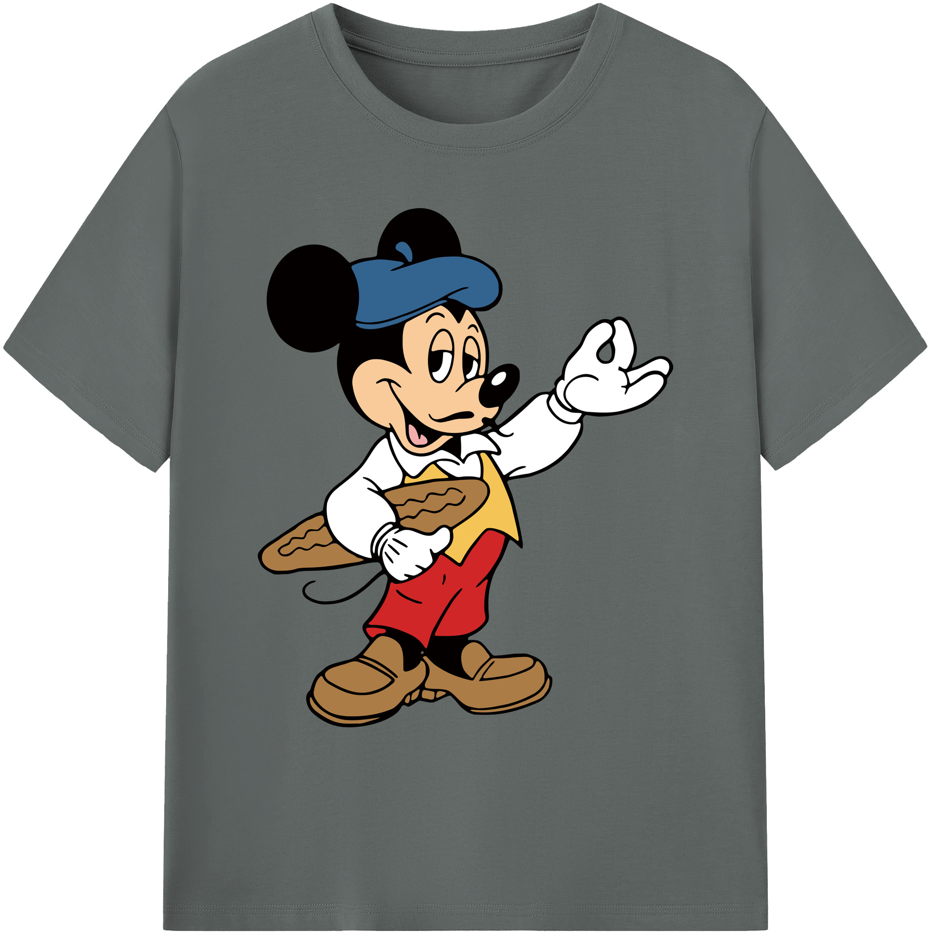 ミッキーマウス Mickey Mouse 綿100％ メンズ半袖Tシャツ｜肌触りやわらか＆通気性